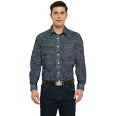 Circuit Board Circuits Mother Board Computer Chip Men s Long Sleeve Pocket Shirt  by Ravend