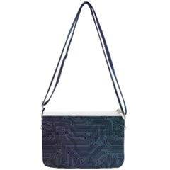 Circuit Board Circuits Mother Board Computer Chip Double Gusset Crossbody Bag by Ravend