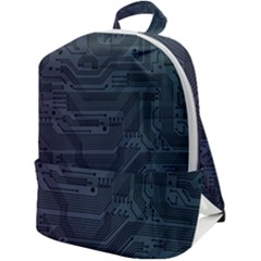 Circuit Board Circuits Mother Board Computer Chip Zip Up Backpack by Ravend