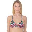 Azure Watercolor Flowers Reversible Tri Bikini Top View1