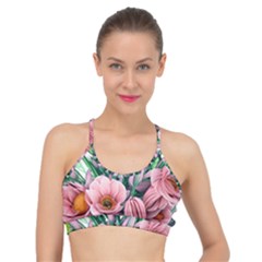 Azure Watercolor Flowers Basic Training Sports Bra by GardenOfOphir