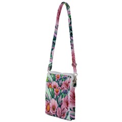 Azure Watercolor Flowers Multi Function Travel Bag by GardenOfOphir