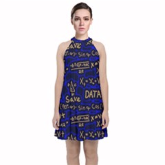 Art Pattern Design Background Graphic Velvet Halter Neckline Dress  by Ravend