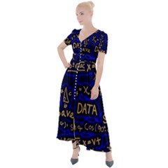 Art Pattern Design Background Graphic Button Up Short Sleeve Maxi Dress by Ravend