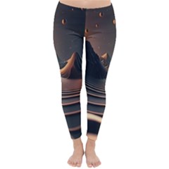 Ai Generated Swirl Space Design Fractal Light Art Classic Winter Leggings by Ravend