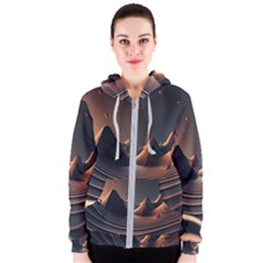 Ai Generated Swirl Space Design Fractal Light Art Women s Zipper Hoodie by Ravend