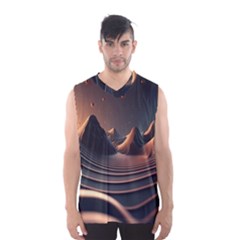 Ai Generated Swirl Space Design Fractal Light Art Men s Basketball Tank Top by Ravend