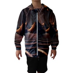 Ai Generated Swirl Space Design Fractal Light Art Kids  Hooded Windbreaker by Ravend