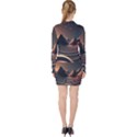 Ai Generated Swirl Space Design Fractal Light Art V-neck Bodycon Long Sleeve Dress View2