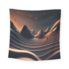 Ai Generated Swirl Space Design Fractal Light Art Square Tapestry (small) by Ravend