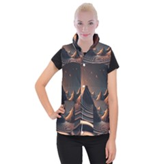 Ai Generated Swirl Space Design Fractal Light Art Women s Button Up Vest by Ravend