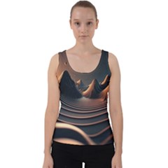 Ai Generated Swirl Space Design Fractal Light Art Velvet Tank Top by Ravend