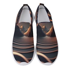 Ai Generated Swirl Space Design Fractal Light Art Women s Slip On Sneakers by Ravend