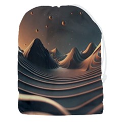 Ai Generated Swirl Space Design Fractal Light Art Drawstring Pouch (3xl) by Ravend