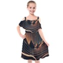 Ai Generated Swirl Space Design Fractal Light Art Kids  Cut Out Shoulders Chiffon Dress View1