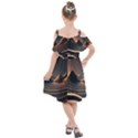 Ai Generated Swirl Space Design Fractal Light Art Kids  Cut Out Shoulders Chiffon Dress View2