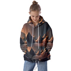 Ai Generated Swirl Space Design Fractal Light Art Kids  Oversized Hoodie by Ravend