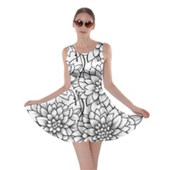 Flowers Template Line Art Pattern Coloring Page Skater Dress by Ravend