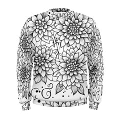 Flowers Template Line Art Pattern Coloring Page Men s Sweatshirt by Ravend