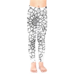 Flowers Template Line Art Pattern Coloring Page Kids  Classic Winter Leggings