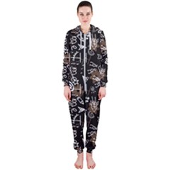 Background Pattern Graphic Beautiful Wallpaper Hooded Jumpsuit (ladies)