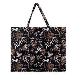 Background Pattern Graphic Beautiful Wallpaper Zipper Large Tote Bag by Ravend