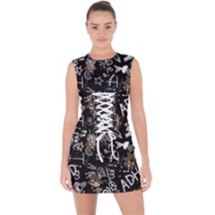 Background Pattern Graphic Beautiful Wallpaper Lace Up Front Bodycon Dress by Ravend