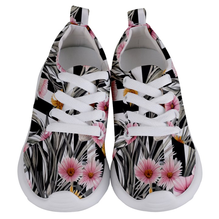 Assorted Watercolor Flowers Kids  Lightweight Sports Shoes