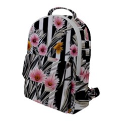 Assorted Watercolor Flowers Flap Pocket Backpack (large) by GardenOfOphir