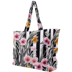 Assorted Watercolor Flowers Simple Shoulder Bag by GardenOfOphir