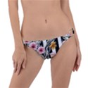 Assorted Watercolor Flowers Ring Detail Bikini Bottoms View1