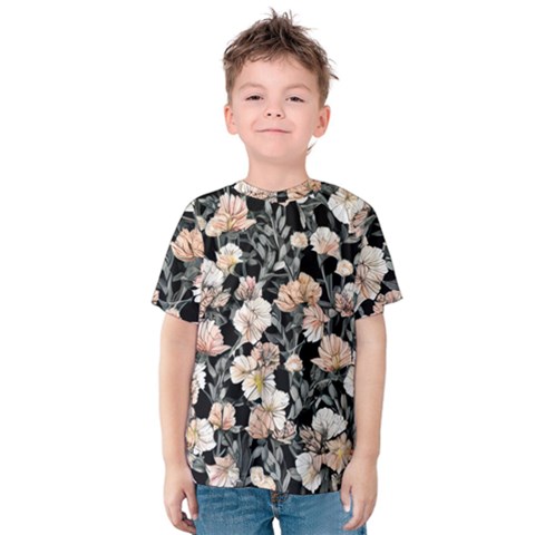 Vibrant And Alive Watercolor Flowers Kids  Cotton Tee by GardenOfOphir