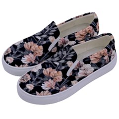 Vibrant And Alive Watercolor Flowers Kids  Canvas Slip Ons by GardenOfOphir