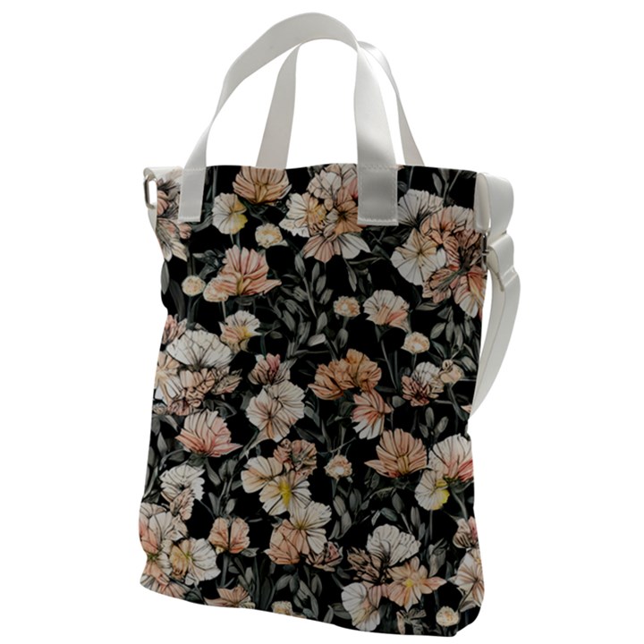 Vibrant And Alive Watercolor Flowers Canvas Messenger Bag