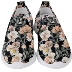 Vibrant And Alive Watercolor Flowers Kids  Slip On Sneakers by GardenOfOphir