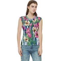 Big And Bright Watercolor Flowers Women s Raglan Cap Sleeve Tee by GardenOfOphir