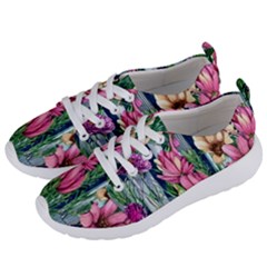 Big And Bright Watercolor Flowers Women s Lightweight Sports Shoes by GardenOfOphir