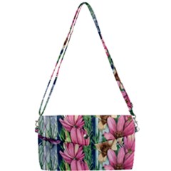 Big And Bright Watercolor Flowers Removable Strap Clutch Bag by GardenOfOphir