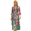 Big And Bright Watercolor Flowers Midsummer Wrap Dress View1