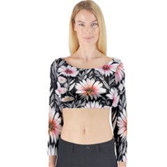 Bountiful Blossoms Long Sleeve Crop Top by GardenOfOphir