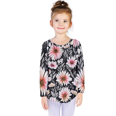 Bountiful Blossoms Kids  Long Sleeve Tee by GardenOfOphir