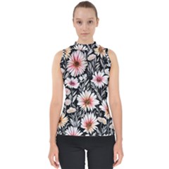 Bountiful Blossoms Mock Neck Shell Top by GardenOfOphir