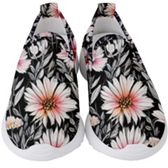 Bountiful Blossoms Kids  Slip On Sneakers by GardenOfOphir