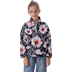 Bountiful Blossoms Kids  Half Zip Hoodie by GardenOfOphir