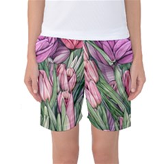 Chic Choice Classic Watercolor Flowers Women s Basketball Shorts