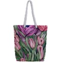 Chic Choice Classic Watercolor Flowers Full Print Rope Handle Tote (Small) View2