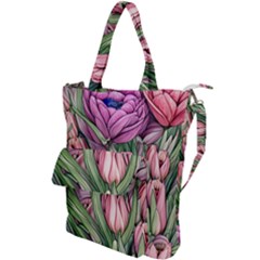 Chic Choice Classic Watercolor Flowers Shoulder Tote Bag by GardenOfOphir