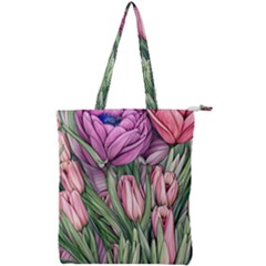 Chic Choice Classic Watercolor Flowers Double Zip Up Tote Bag by GardenOfOphir