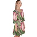 Chic Choice Classic Watercolor Flowers Velour Kimono Dress View3