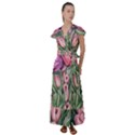 Chic Choice Classic Watercolor Flowers Flutter Sleeve Maxi Dress View1